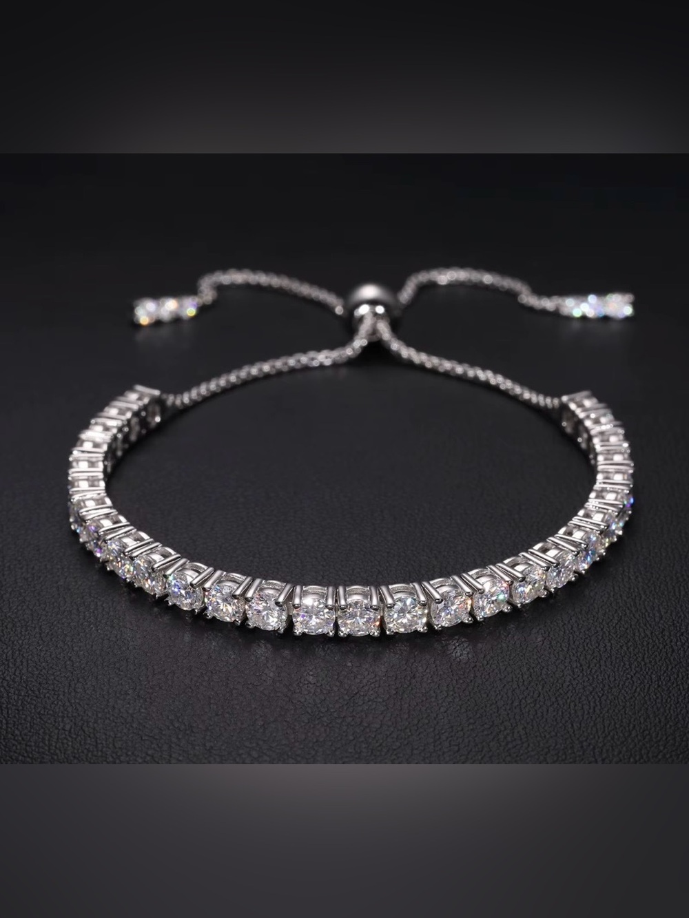 Adjustable 1.50 CTW Moissanite Tennis Bracelet | S925 White Gold